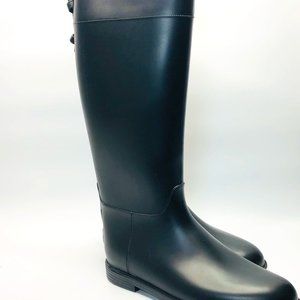 Qupid Black Knee High Rain Boots - Sz 8